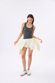 JUPE SHORT TROMPE L'OEIL SAUVAGE VANILLE